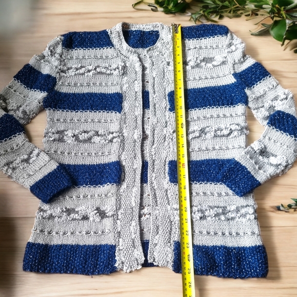 Hand Made Open Front Sparkly Cardigan Sweater - Picture 4 of 7